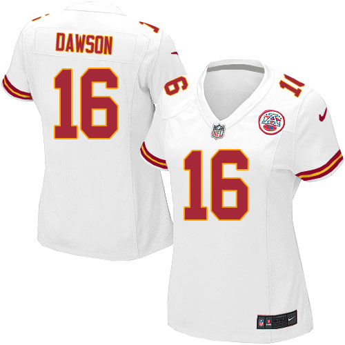 Women's Elite Len Dawson Nike Jersey White Road - #16 NFL Kansas City Chiefs